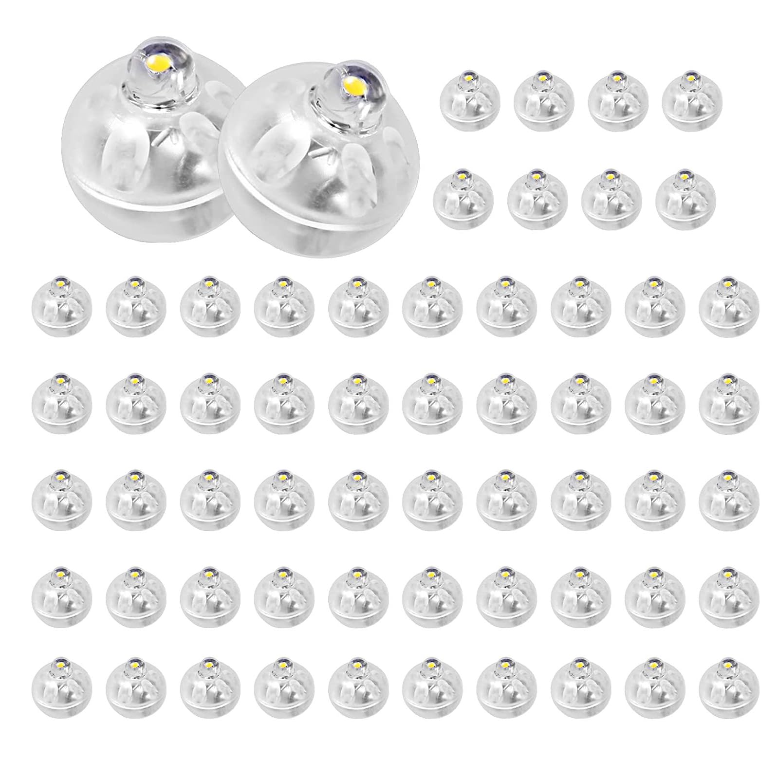 Mein HERZ Mini LED Bombillas Luz,60 Pcs LED Lámpara Globo Vistoso Mini Luces de Globo LED Mini Flash Luces LED Lámpara de Bola de Destello LED para Cumpleaños Boda Fiesta Navidad Halloween (Vistoso)