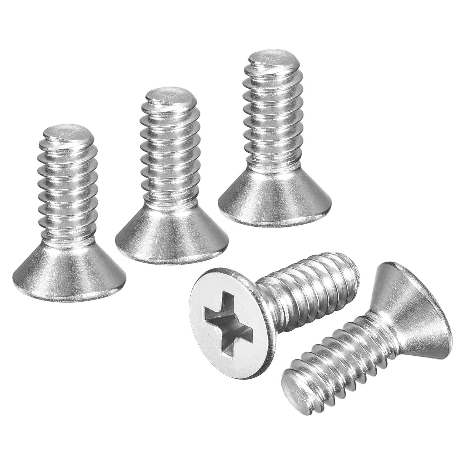 DTGN #10-24x1/2" Flat Head Countersunk Machine Screws - 100pcs - Good for Furniture and Machinery - 304 Stainless Steel Phillips Machine Screws Bolts - Silver — image 1