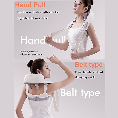 Miniatura 7 de Masajeador Shiatsu 2023 de espalda y cuello con calor, almohada eléctrica de masaje 3D de tejido profundo para hombros, piernas, pies y cuerpo