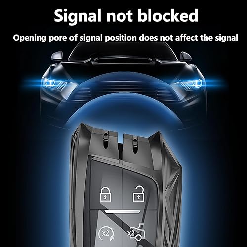 Miniatura 4 de SLAKNOK Funda para llavero Cadillac con llavero, elegante y duradera funda de protección de aleación de zinc compatible con Escalade ESV CT4 CT5 CT6