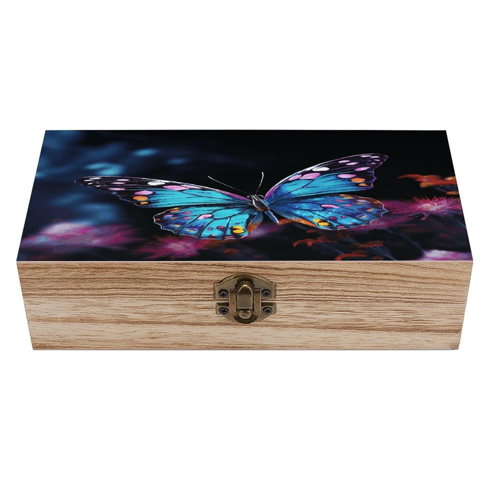 Boîte souvenirs en bois papillon pour ranger vos photos de famille