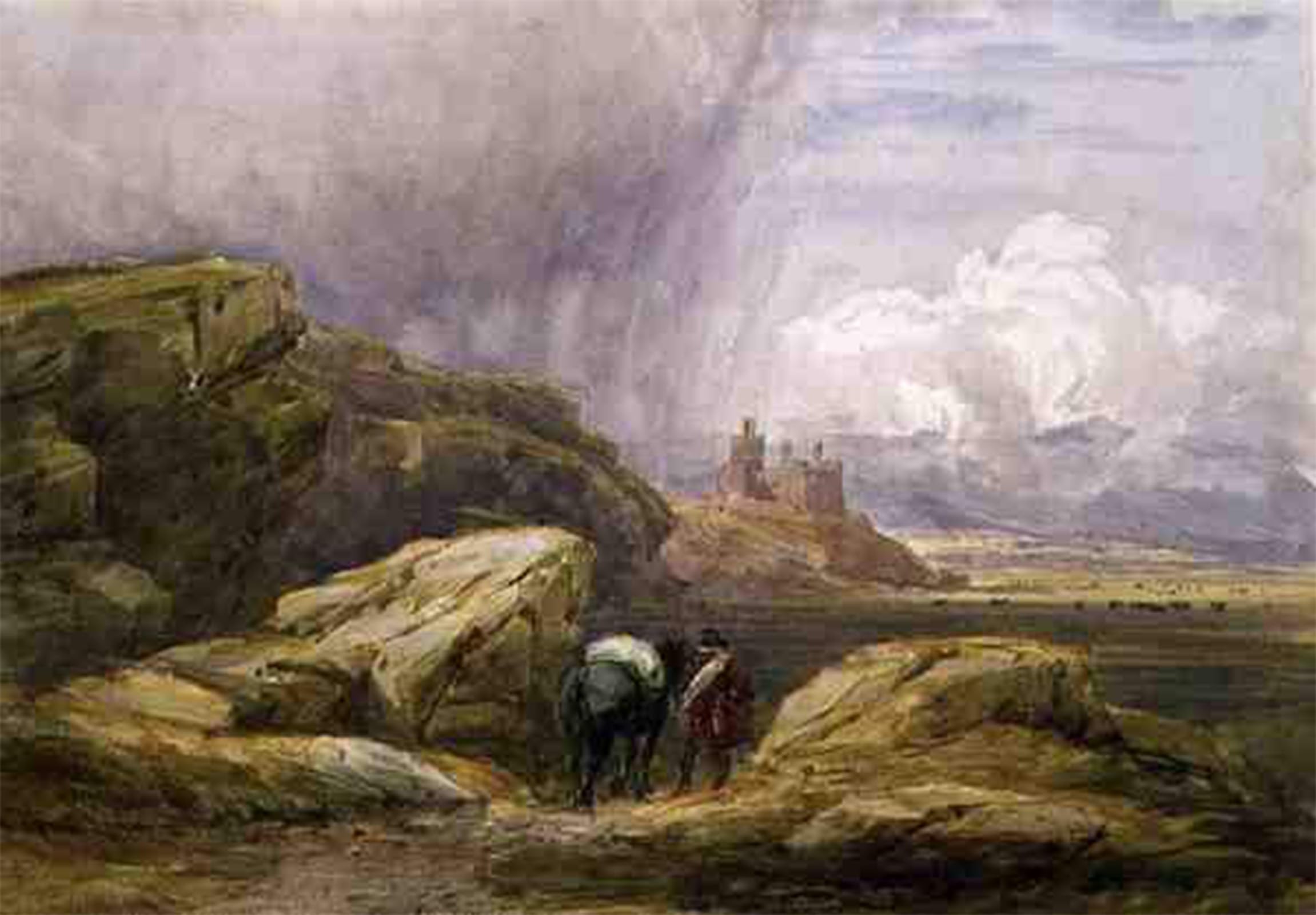 POSTERIIk Famous Modern Artwork Art Mural Harlech Castle by David Cox Oil Paintings Pictures for Home Decor 60x90cm