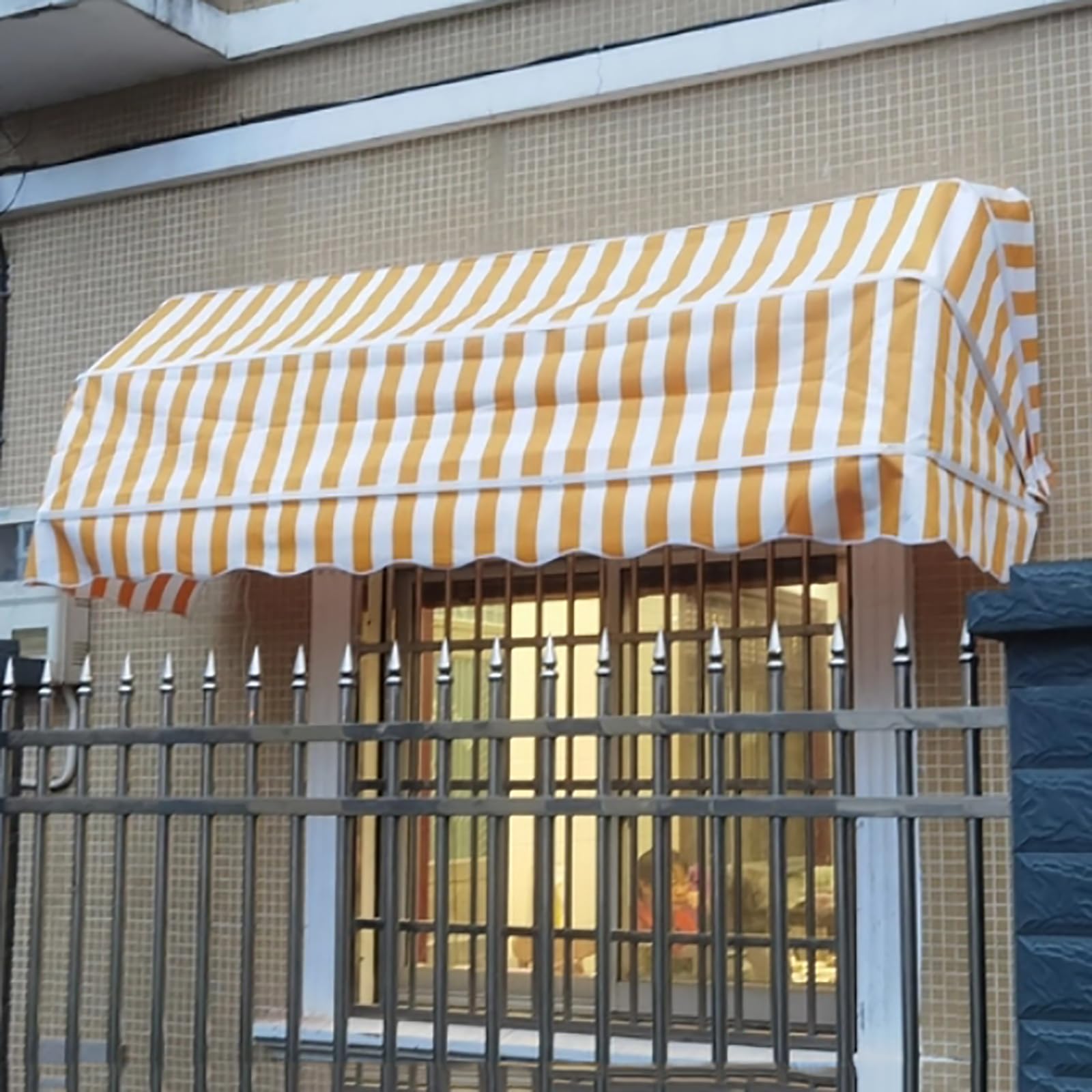 Awning Canopies Manual Retractable Awning, Curved Roofing Rain Shelter Window door Awnings Uv-resistant And Waterproof Fabric Awning, Outdoor Awning For Outside Balcony Garden Porch K 90×60×60cm