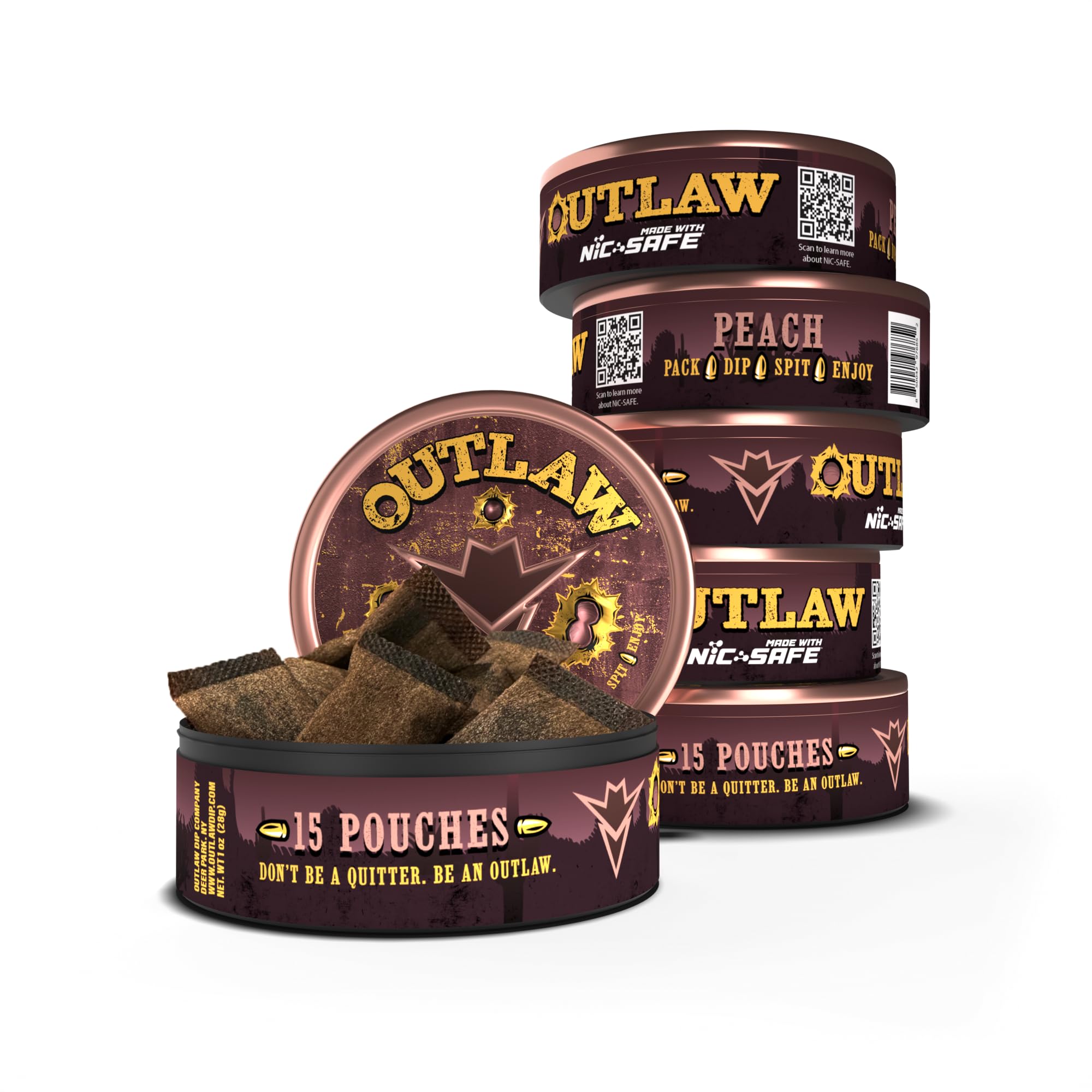 outlaw tobacco pouches Amazon.com: Outlaw Georgia Peach NiC-Safe™ Pouches - 6 Pack - Tobacco Free