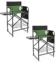 Vista 33 de Outvita Silla de Director de 26" de Altura con Asiento Plegable con Mesa Lateral y Bolsa de Almacenamiento, Soporte para 300 Libras, Silla Portátil