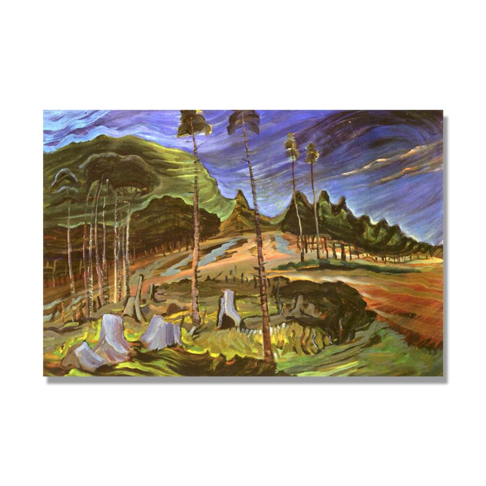 NHLDZYH Wydruki Emily Carr (jodły śliwkowe), reprodukcje słynnych obrazów, abstrakcyjny obraz artystyczny do salonu sypialni wystrój domu. 30 x 45 cm - tylko płótno
