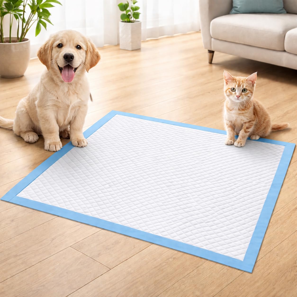 Lot de 100 Tapis de Dressage à 6 Couches pour Chien, Super absorbants, étanches et Anti-odeurs, Tapis d'entraînement jetables pour l'apprentissage de la propreté en intérieur, 55,9 x 55,9 cm