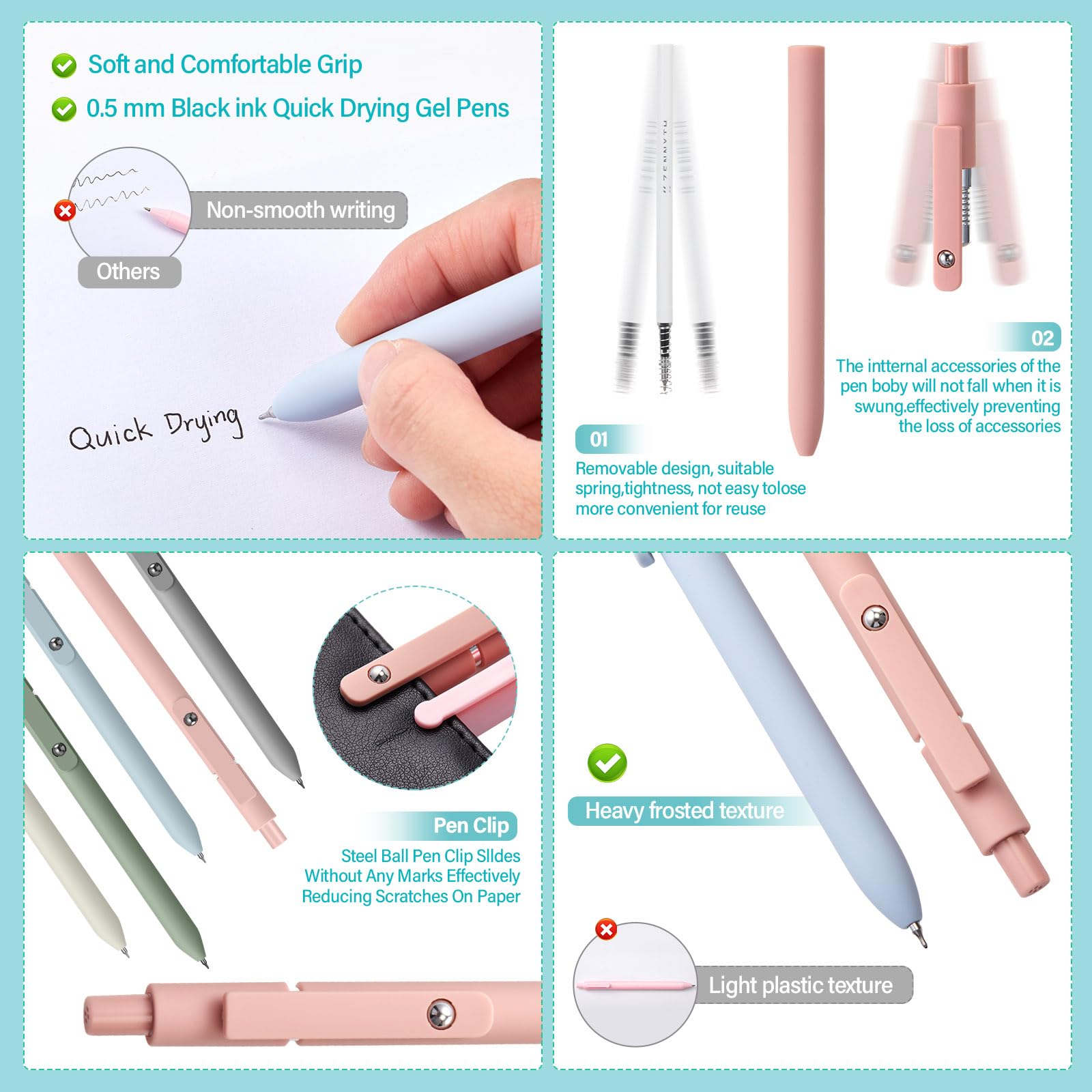 Jutom Set di 29 evidenziatori estetici per libri, evidenziatori in gel, trasparenti, con linguette adesive, evidenziatori a doppia estremità, ad asciugatura rapida, per ufficio, scuola, annotazioni