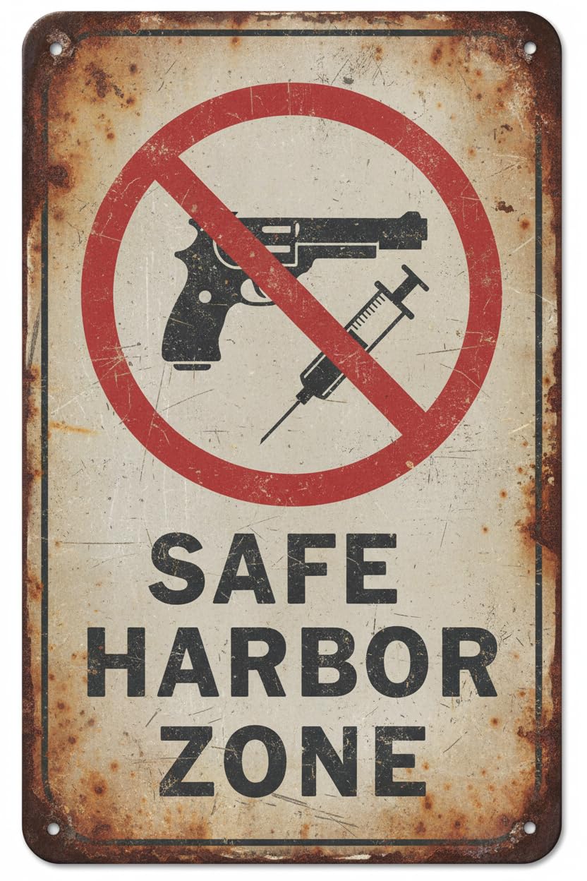 Wall Decor Drug Free Gun Free School Zone (ii) Metal Sign 8x12Inch Clear Signage For S, Fences Vintage Signs Aluminum Plates Printed