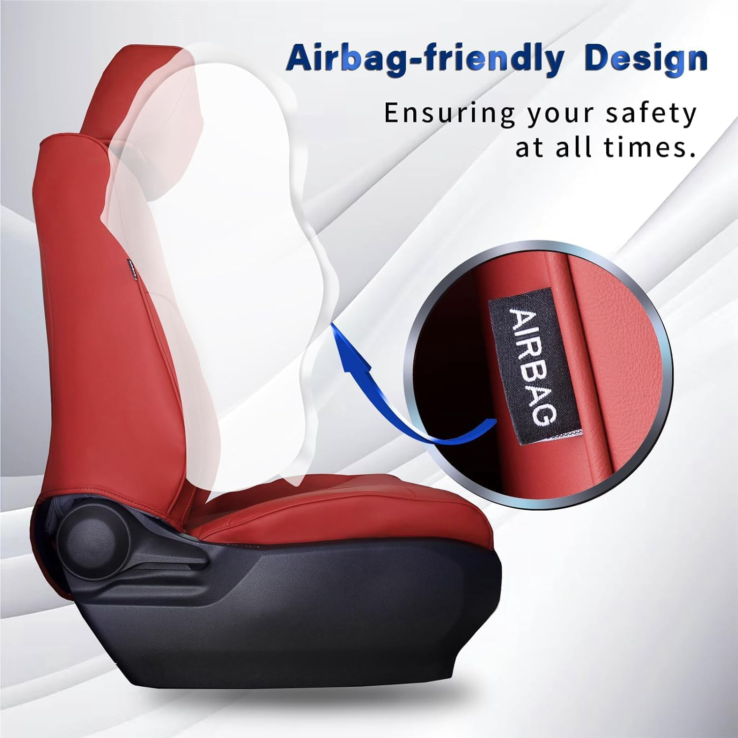 CoverCenter® for Toyota Tundra Seat Covers 2025 2024 2023 2022, Custom-Fit Full Set Red Seat Cover for 2022-2025 Tundra Double/CrewMax Cab SR SR5 Durable Luxury Leather Tundra Trucks Accessory