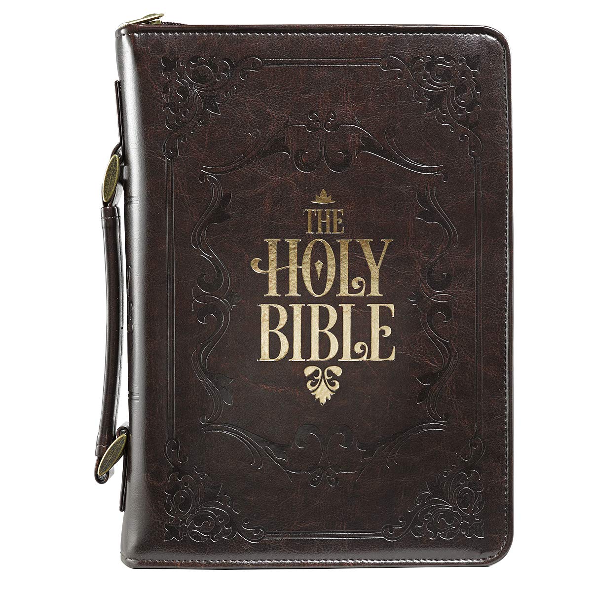 Brown Embossed "Holy Bible" Bible / Book Cover (Large) Imitation Leather – Big Book, 1 September 2014