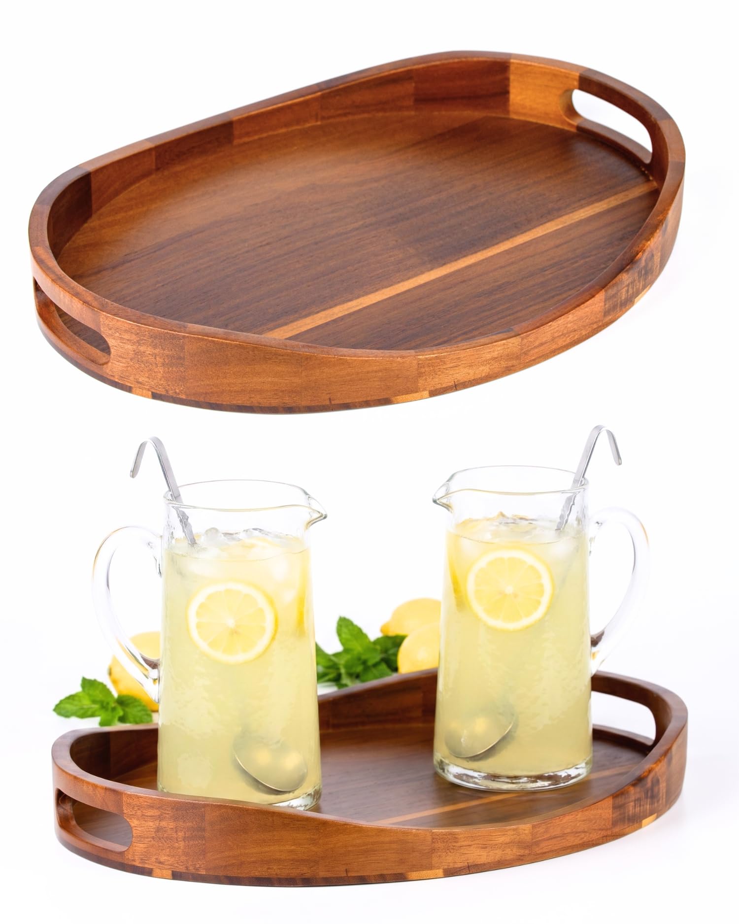 BRICARD Plateau De Service 43x33x5cm, Plateau Bois En Acacia, Plateau Repas