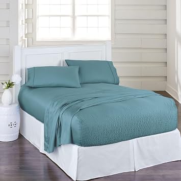 BrylaneHome Bed Tite 300 Thread Count Sheet Set - Queen, Sage