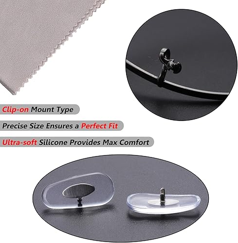 Miniatura 4 de 20 pares de piezas de nariz de repuesto de silicona suave mejoradas para Ray-Ban Aviator RB3025 RB3044 RB3026 RB3030 RB3211 RB3362 Gafas de