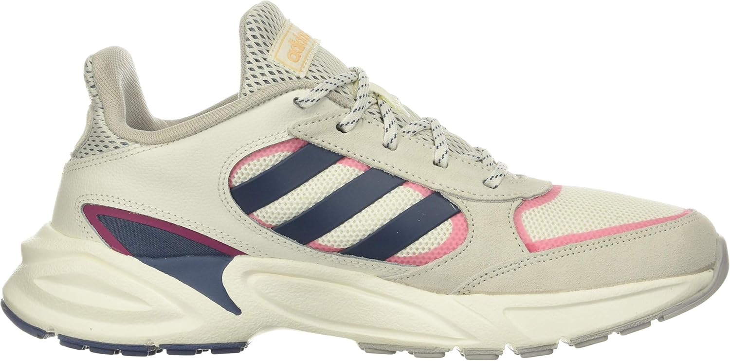 adidas Women's 90s Valasion Sneaker, 6 AU 9.5 Cloud White/Tech Ink/Real Pink