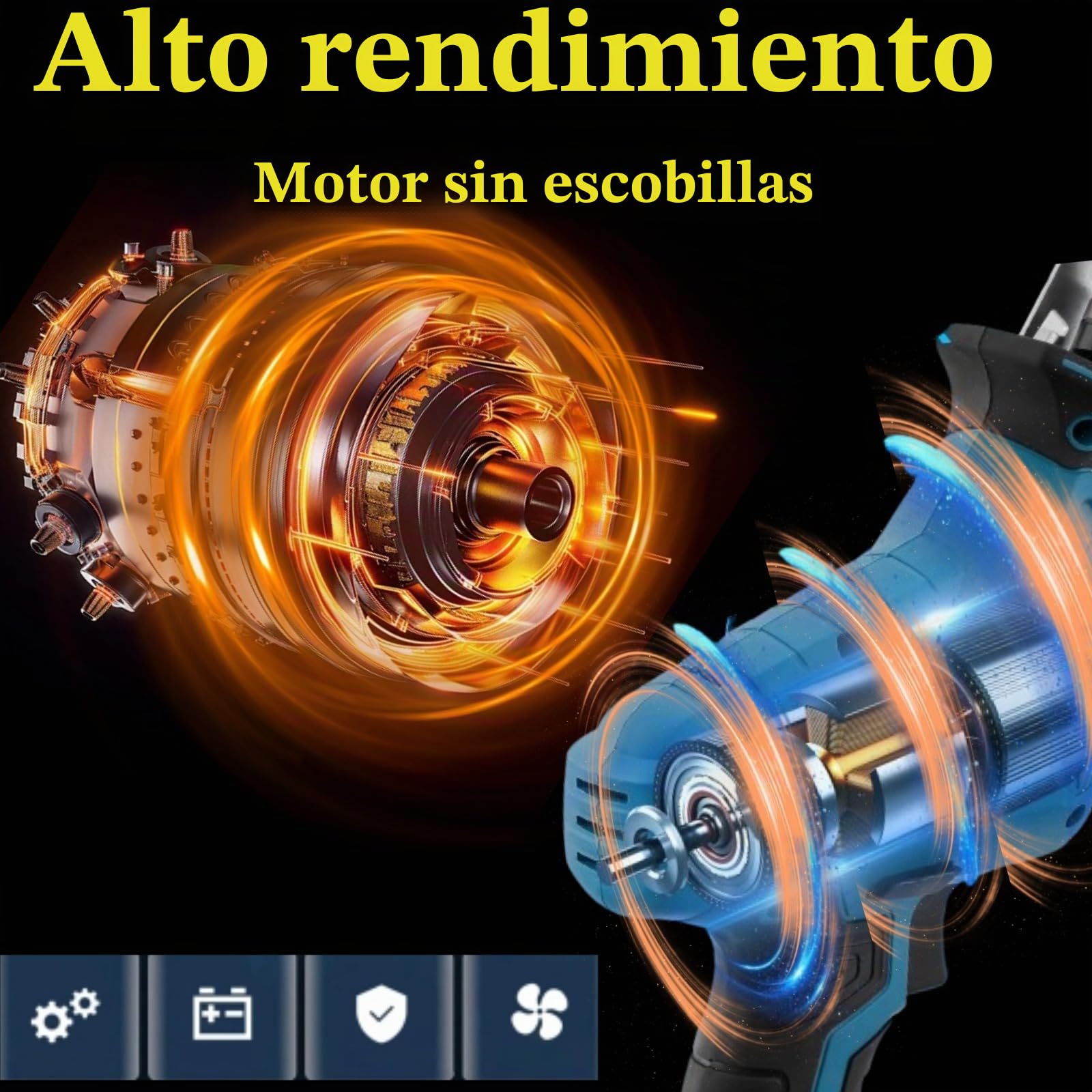 Eléctrica Sierra Sable Inalámbrica 21V con 2 Baterías Cargador 4 Hojas de Sierra, Motor Sin Escobillas con Luz LED, Sierra Alternativa de Velocidad Variable para Metal, Madera, Tubos de PVC y Corte