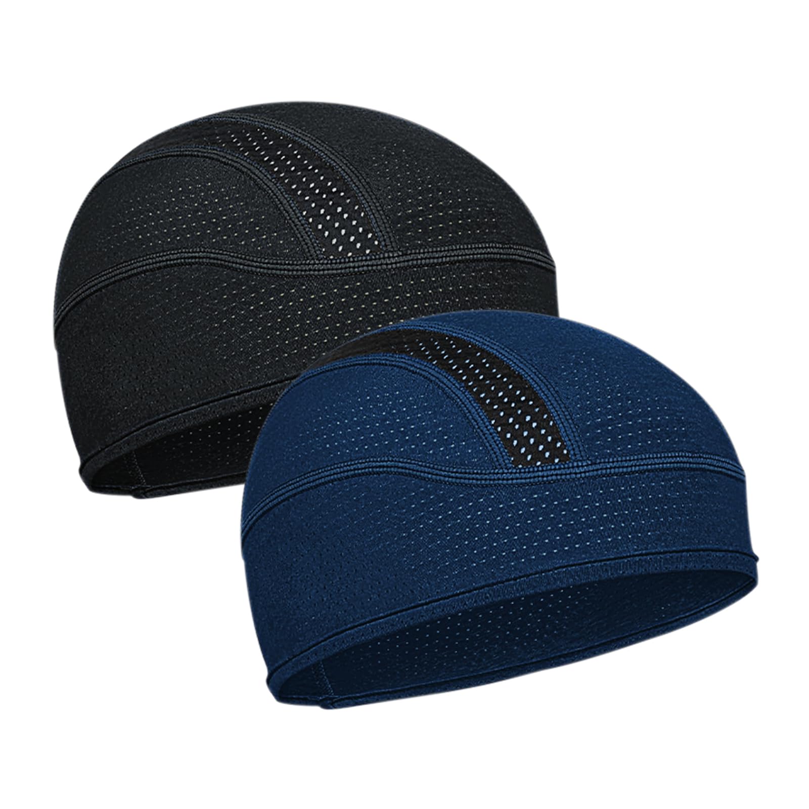 ROCK TAKIN Cooling Skull Cap Helmet Liner, Sweat Wicking Cycling Cap Under Helmet Breathable Mesh Bike Hat Motorcycle Bicycle Liner for Men Women - 2PCS