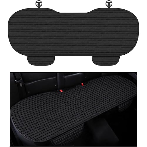 Car Back Seat Cover,Non-Slip & Breathable Bench Seat Cover with Side Pockets for Car Storage & Protecting Interiors,Universal All-Season Seats Back Protector for Most Cars,SUVs (Rear Seat Cover)
