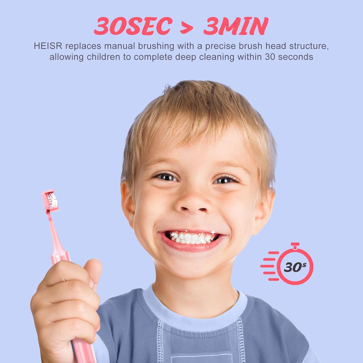 3-Sided Kids Sonicare Toothbrush, Complete Deep Cleaning in 30 Seconds