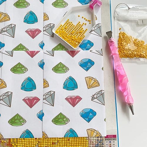 Miniatura 5 de 60 piezas de papel de liberación para pintura de diamantes, piedras preciosas diamantes, cubierta de papel decorativo de repuesto para 5D DIY