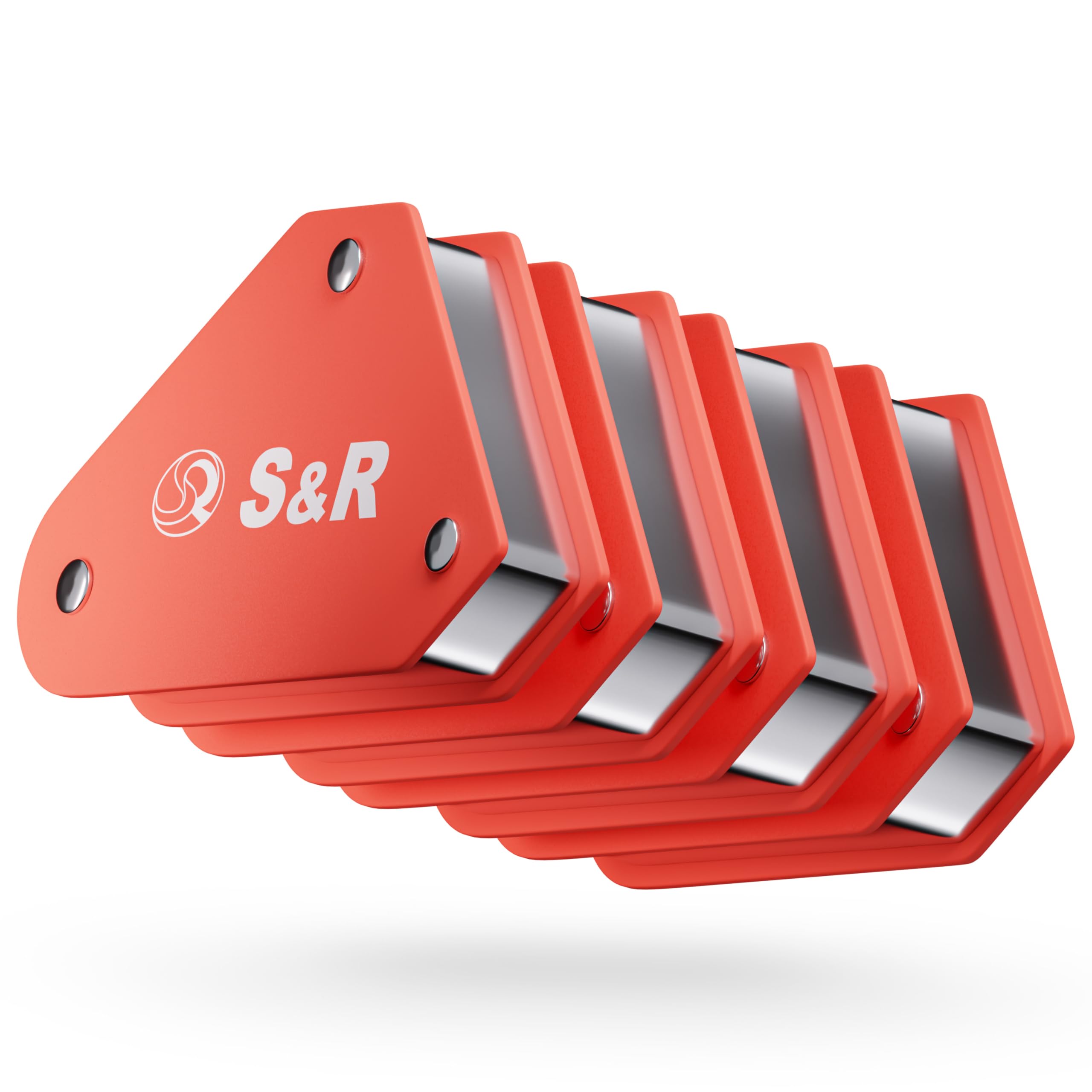 S&R Escuadra Magnética para Soldar - Juego 4 Soporte angulares para Solddadura 45° / 90° / 135° (58 mm). Mini Iman Soldadura Profesional
