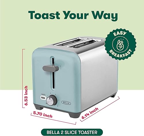 Vista 9 de BELLA Tostadora de 2 rebanadas, resultados rápidos y uniformes cada vez, ranuras anchas que se adaptan a cualquier tamaño de pan como bagels o Acero