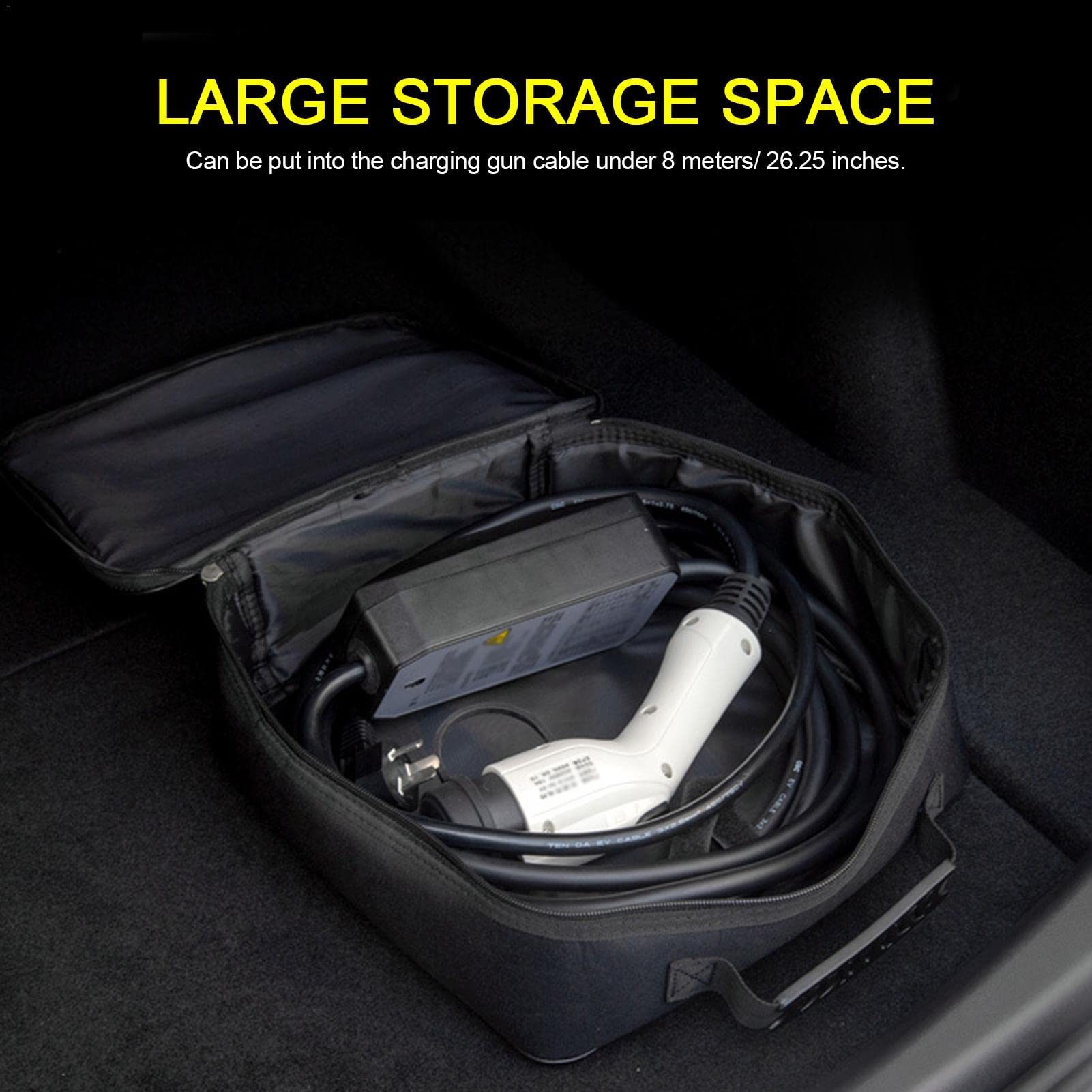 Borsa per Cavi Ricarica Auto elettrica, Borsa di stoccaggio del Cavo di Ricarica del EV, Ignifugo Impermeabile, Portatili Borsa per Trasporto per EV Cavi e Caricabatterie EV di Ricarica