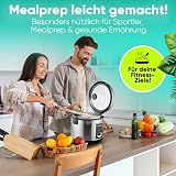 ProfiCook® Rice Cooker for 3 kg Rice | Quick Preparation without Burning | Warming Function | Includes Measuring Cup and Rice Spoon | Rice Cooker with Non-Stick | Rice Cooker with Steamer | PC RK 1285 - 6