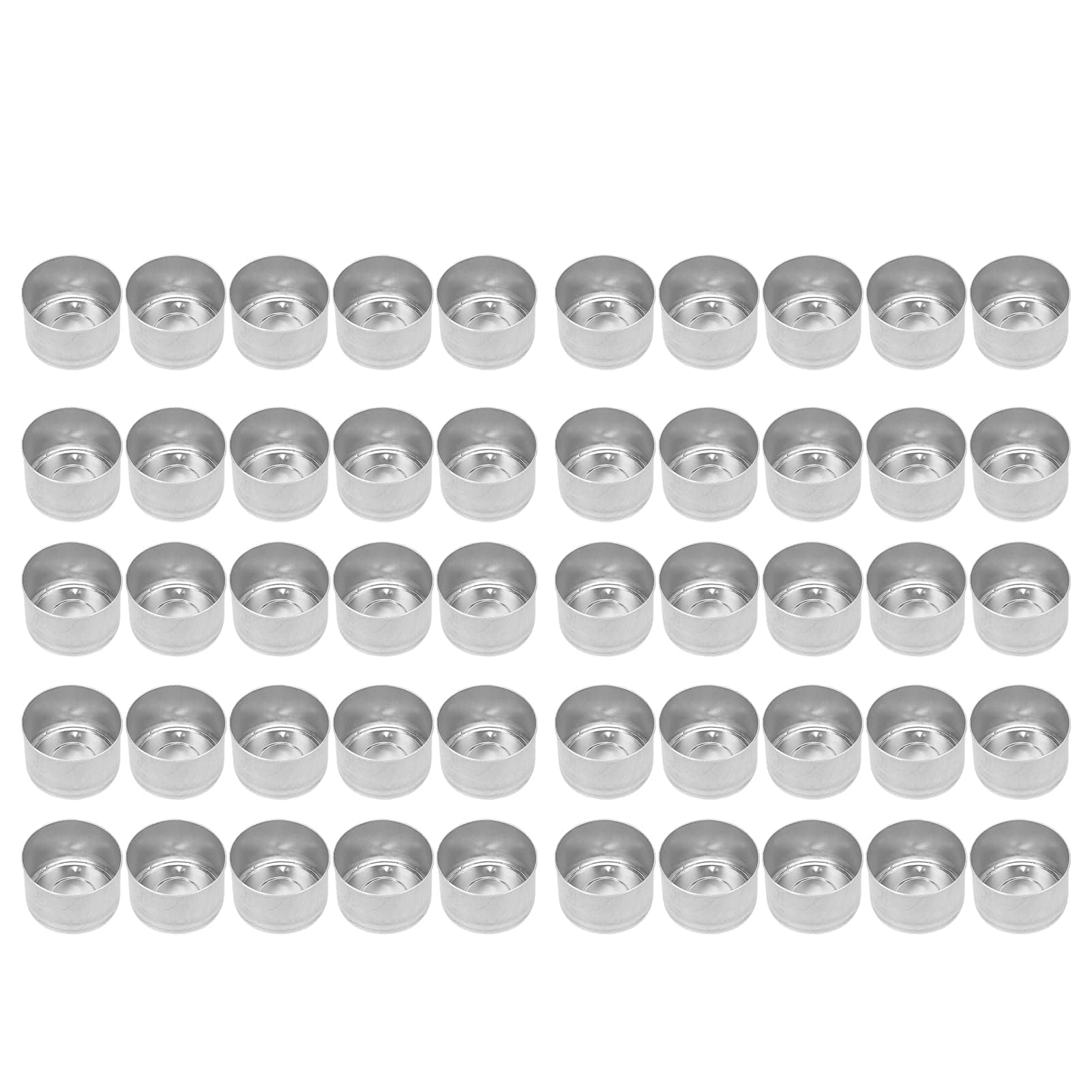 50 Uds. Latas de aluminio para velas de té, tazas de Metal para velas de té, caja vacía, contenedores de caja vacía para velas DIY