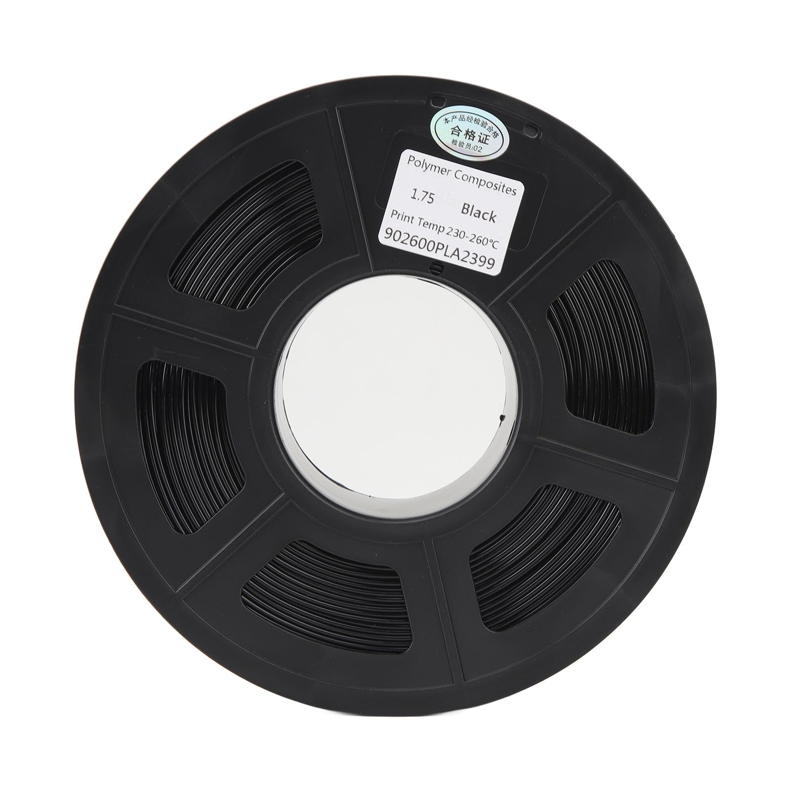 Filamento per stampante 3D, bobina da 1 kg in composito polimerico PLA nero, alta precisione e durata, 1,75 mm, per stampa 3D