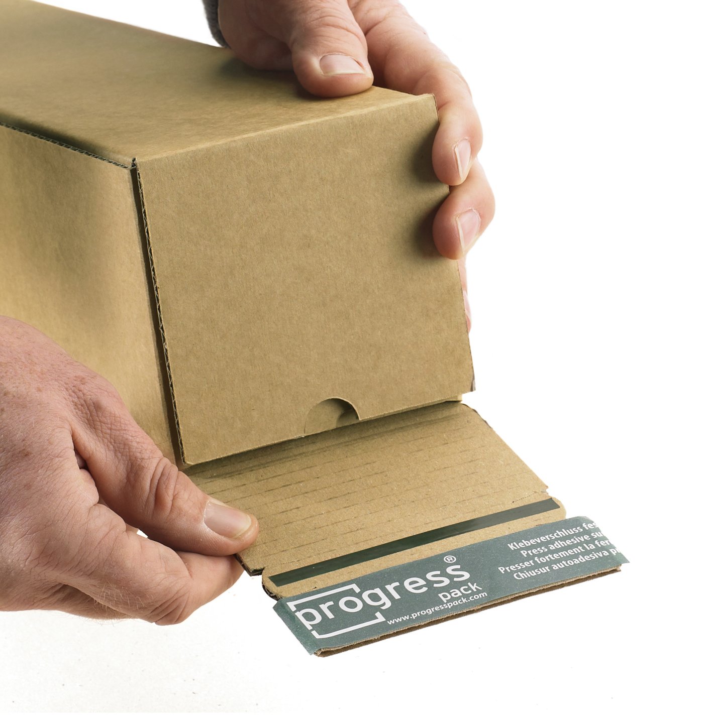 Versandkarton Premium PP LB10.05 aus Wellpappe, DIN A1+, 715 x 105 x 105 mm, 10-er Pack, braun