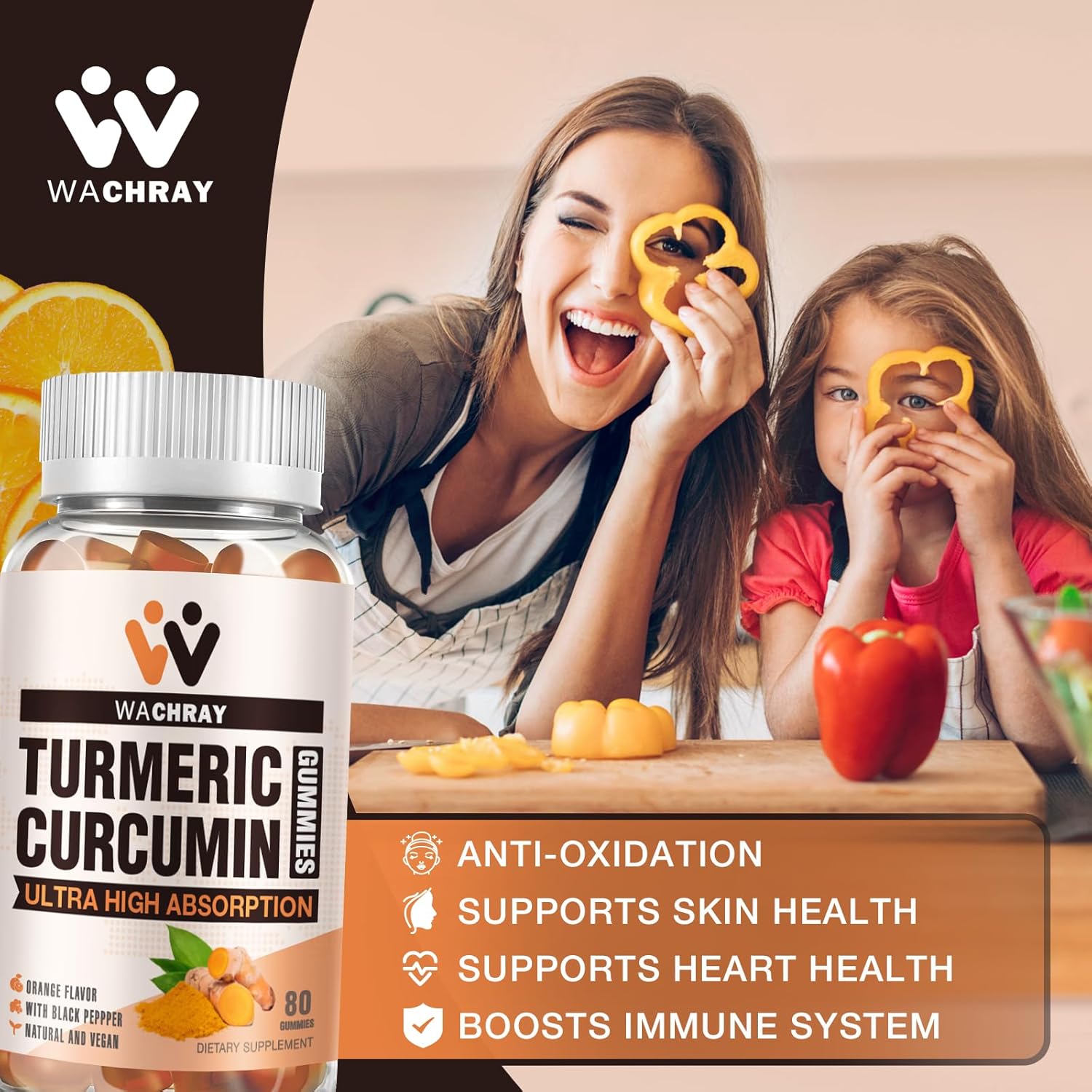 Turmeric Curcumin Gummies with Ginger & Black Pepper Extract - 3 Pack Tumeric Gummy Supplements for Pain Inflammation Joint Weight Health Support - Vegan, Organic, Gelatin-Free - for Adults and Kids - Image 4