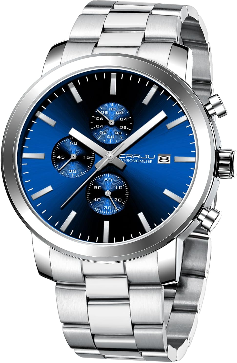 CRRJU Mens Stylish Casual Quartz Watches for Men Luxury Waterproof Calendar Chronograph Japan Movement Wristwatches