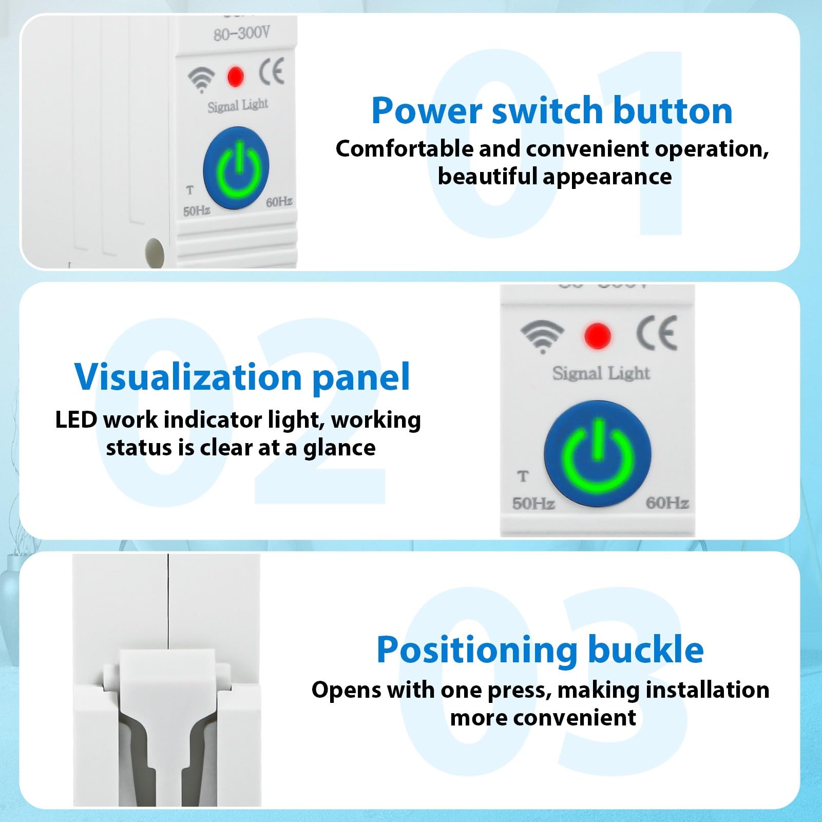 Jadeshay Tuya WiFi Disyuntor Inteligente,1P 63A 230VAC Interruptor WiFi con 3 Modos de Temporización Compatible con Control Remoto via Tuya y Smart Life App,Control de Voz via Alexa Google Assistant