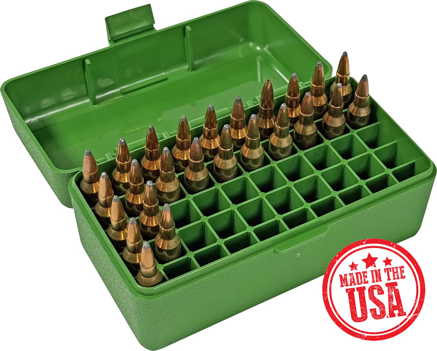 MTM 50 Round Flip-Top Rifle Ammo Box .22-250 to 7.62 X 39