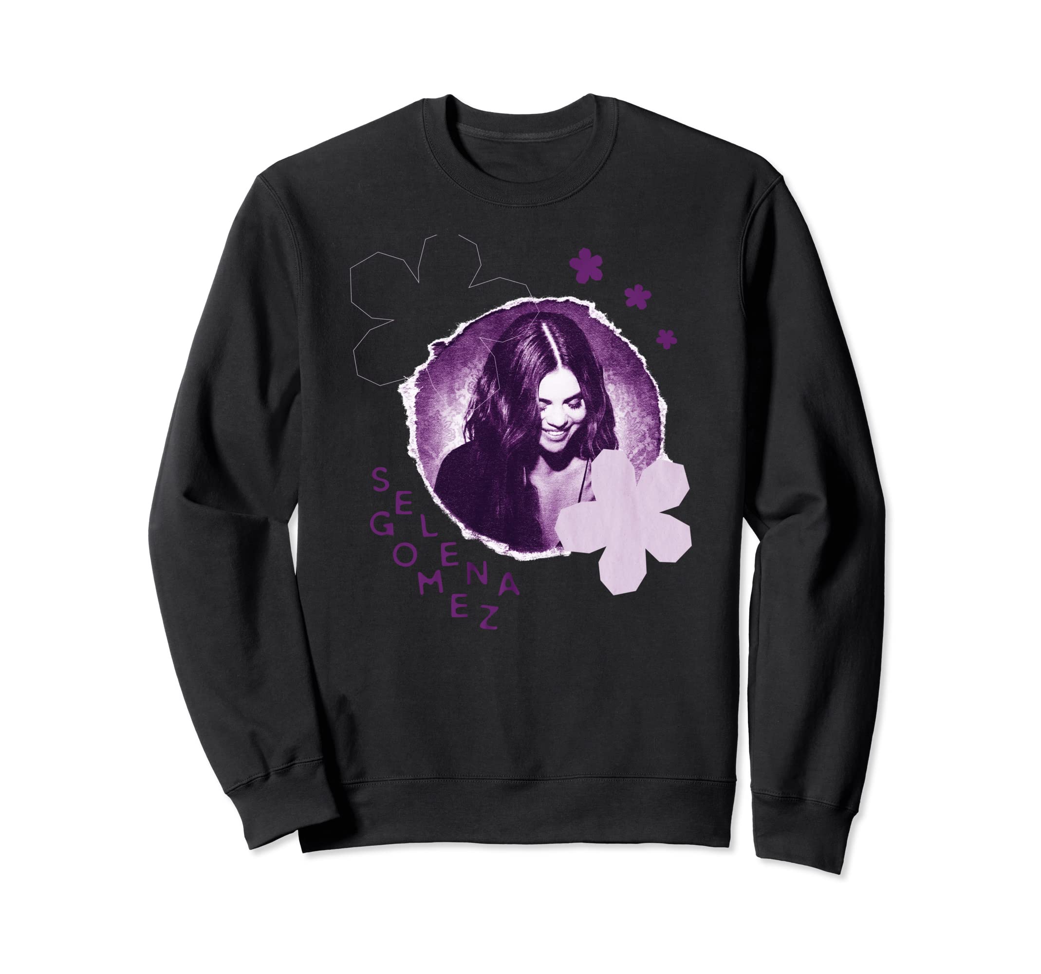 Official Selena Gomez Purple Photo Black Sweatshirt