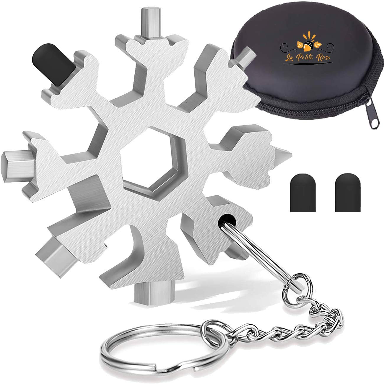 La Pelite RoseMulti Tool 18 in 1 for Mens Gift, Camping, Outdoor Survival Accessories-Screwdriver-Hex Spanner-Ring Spanner-Bottle Opener