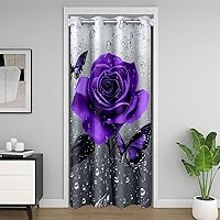 Vista 10 de jejeloiu Bonita cortina de puerta de ciervo para puerta, privacidad, 34 x 80 pulgadas, para niñas, niños, sala de caza, estampado de pata de oso