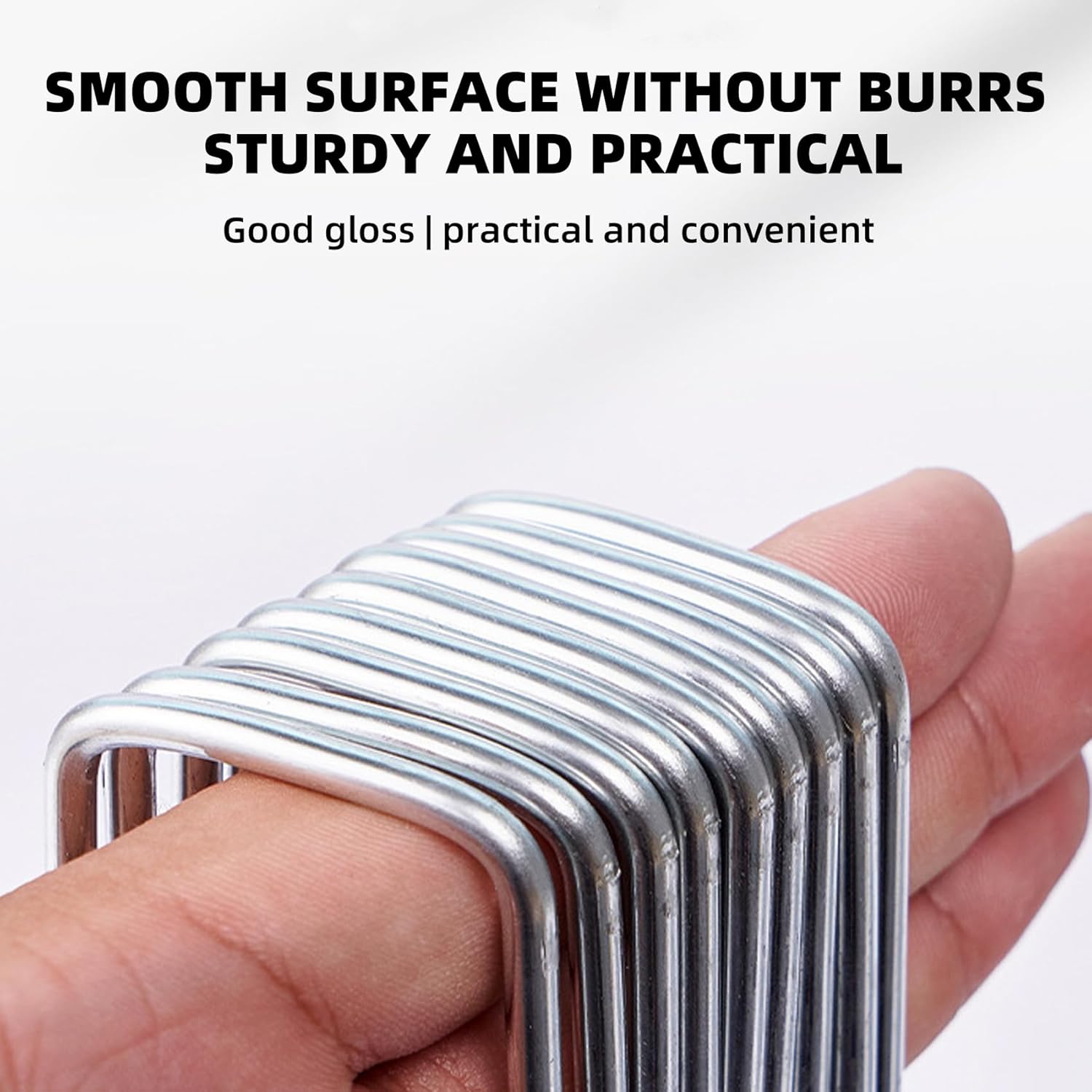 50 Pack Sturdy Garden Landscape Staples, 6 Inch Galvanized Steel Sod Pins Anti-Rust Stakes for Weed Barrier, Christmas Decorations and Landscaping Fabric. thumbnail