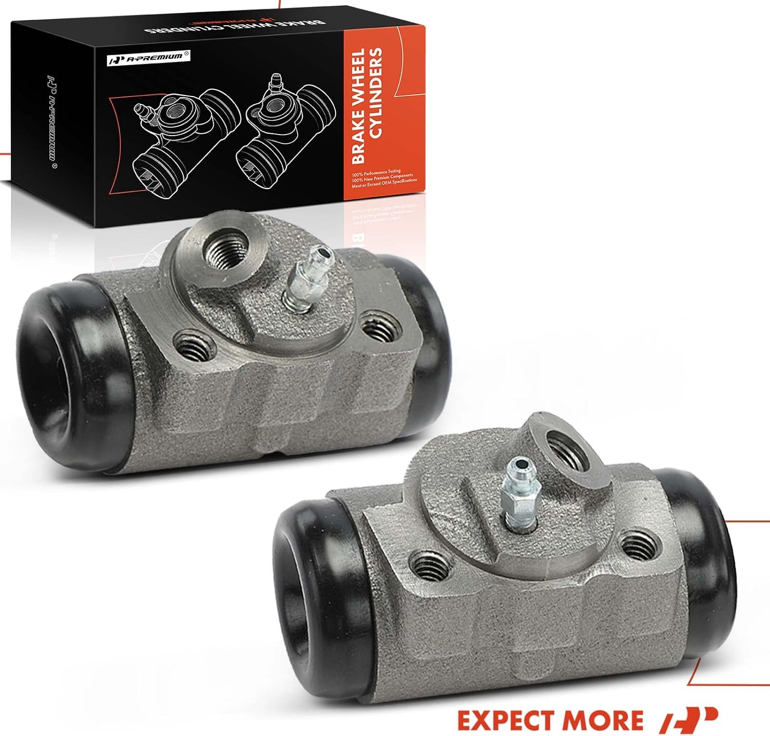 A-Premium Front Drum Brake Wheel Cylinder Compatible with Select Ford and Mercury Models - F-500, F-600, F-700, F-7000, Mustang, C600, L800, LN600, LN7000, LN800, M-400, Ranchero, Montego, 2-PC Set
