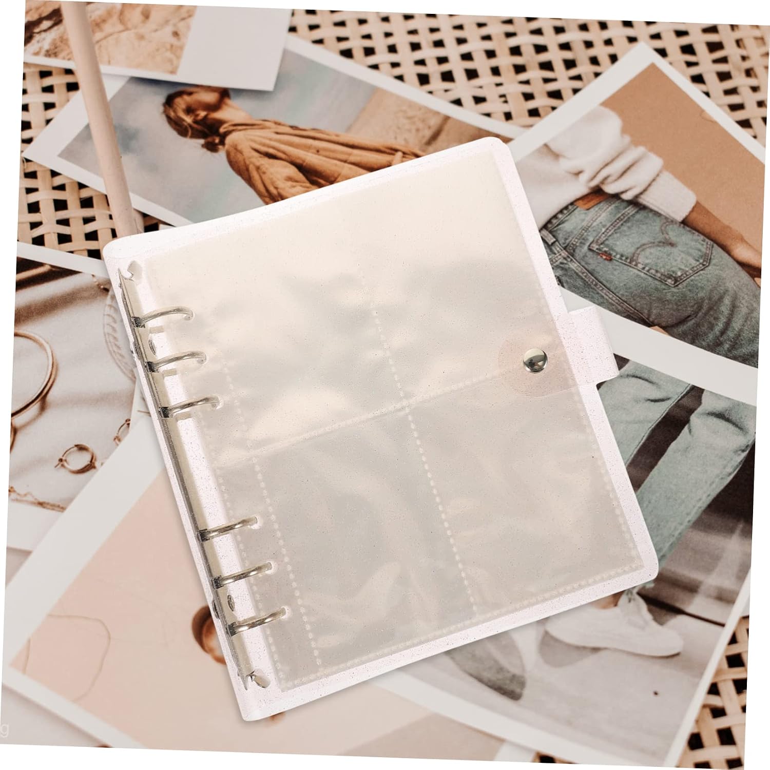 Pink PVC Photo Album Binder with 25 Sheets, Large Capacity
