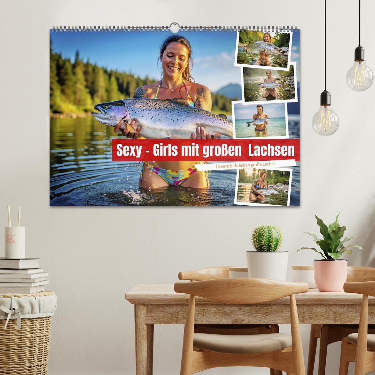 Sexy - Girls mit großen Lachsen (Wandkalender 2027 DIN A2 quer), CALVENDO Monatskalender: Selbstbewusste Girls präsentieren stolz ihre riesigen Lachse. (CALVENDO Erotik)