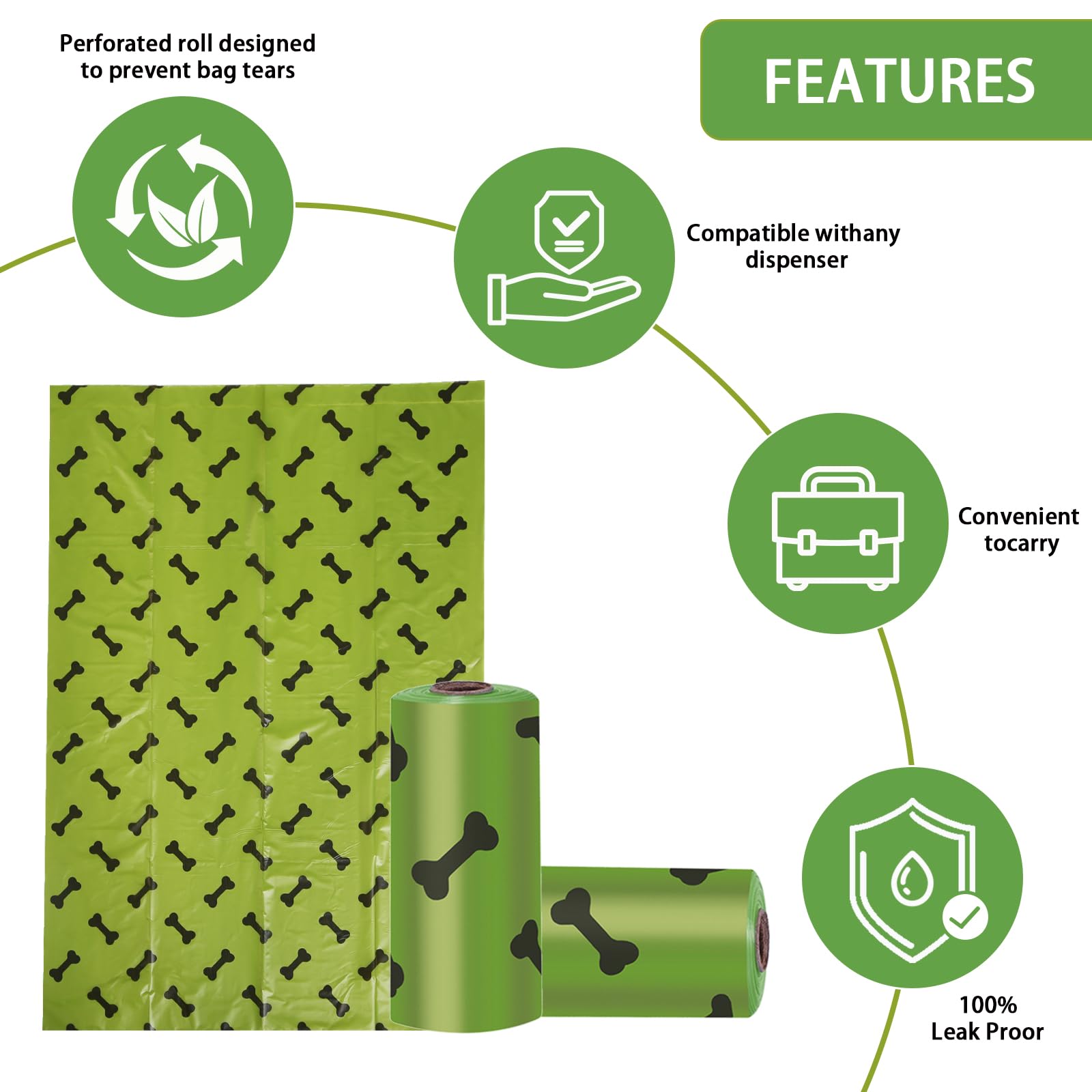 HZDHCLH Dog Poo Bags 270 Count Xtra Thick Strong Leak Proof Pet Poop Bags with Dispenser and Hook Lavender Scented(green,270 Count) - Image 2