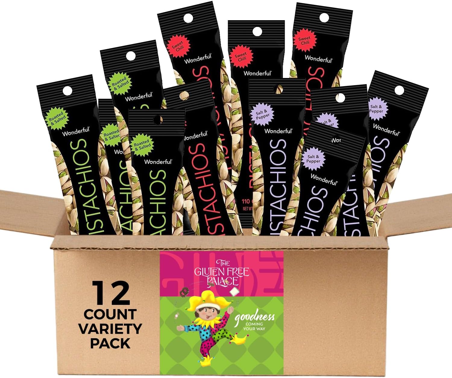 Wonderful Pistachios Assortment Value Pack Of 12 4 Roasted and