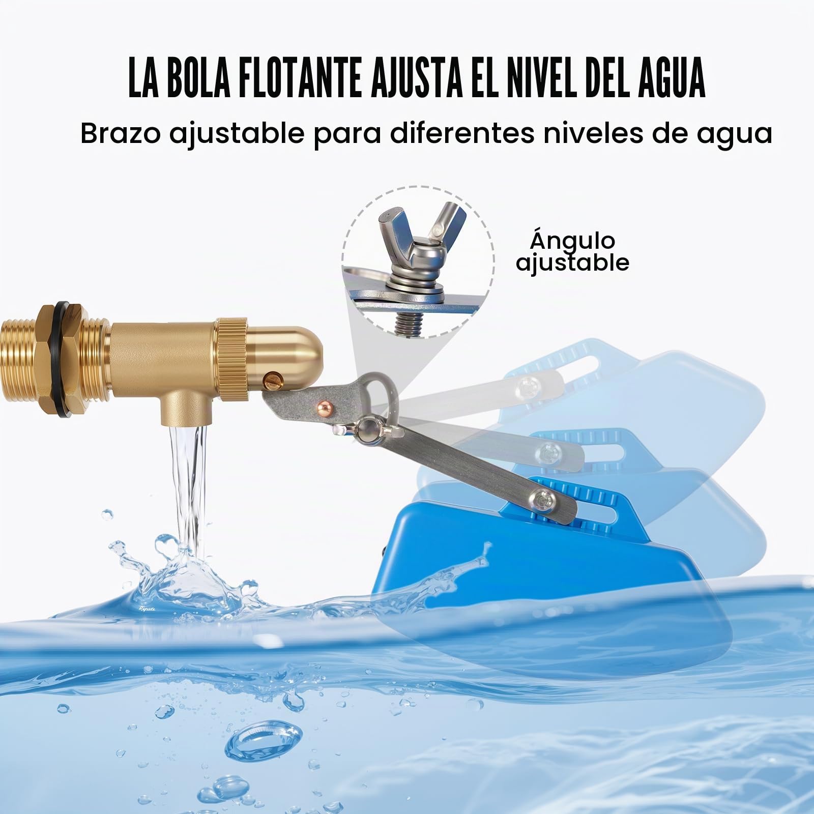 Válvula de Flotador de Latón 3/4 Pulgadas, Regulación Automática de Nivel de Agua para Estanque, Granja, Ganado, Cabras, Caballos y Depósitos de Vehículos, Pack de 2
