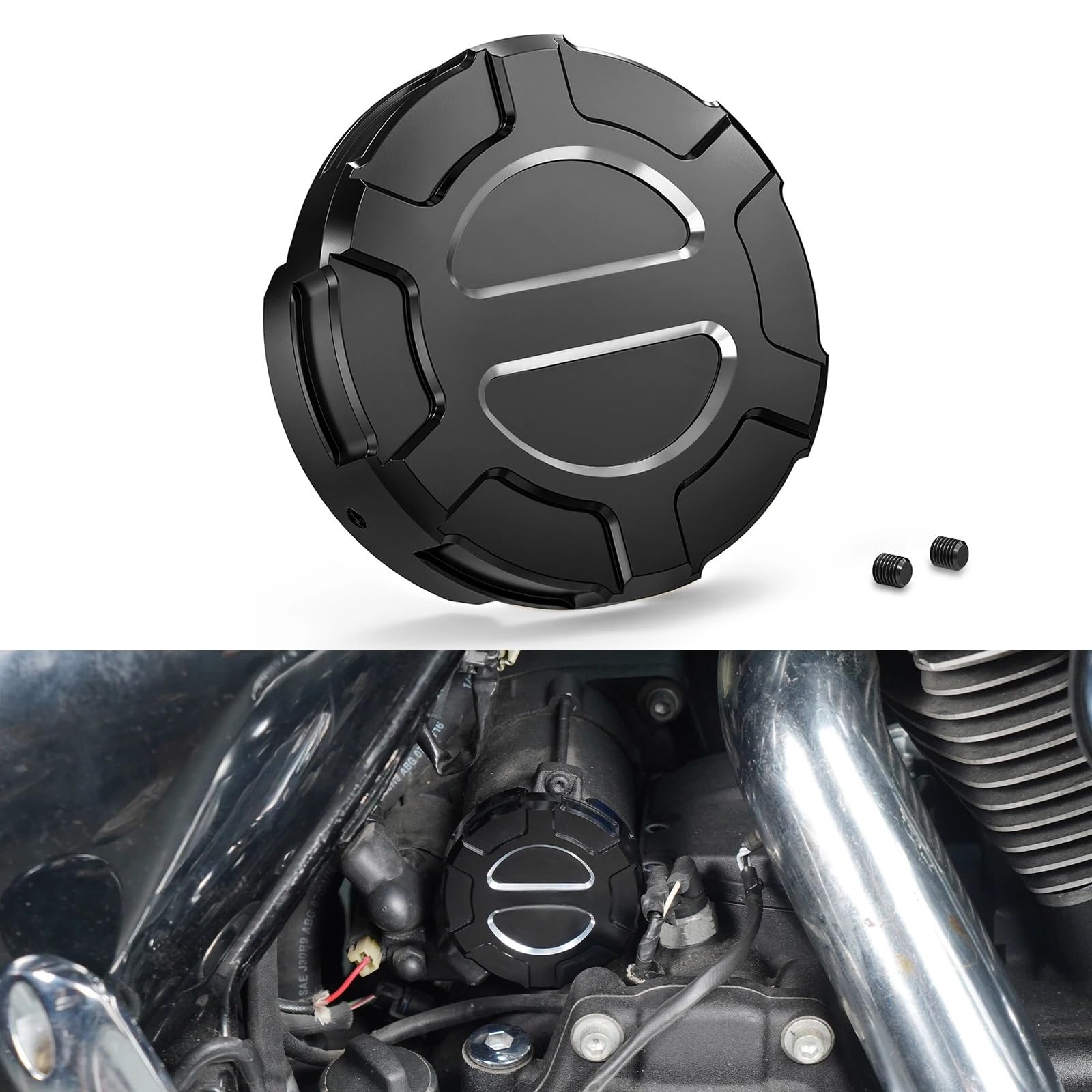Moto Couvercle De Moteur Convient pour Road King FLHR 2017-2024 Convient pour Road King Classic FLHRC 17-19(Golden White)