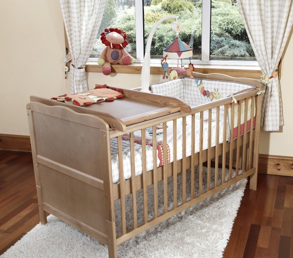 Country Pine COT Bed & COTBED Foam Safety Mattress & COT TOP Changer-Junior Bed
