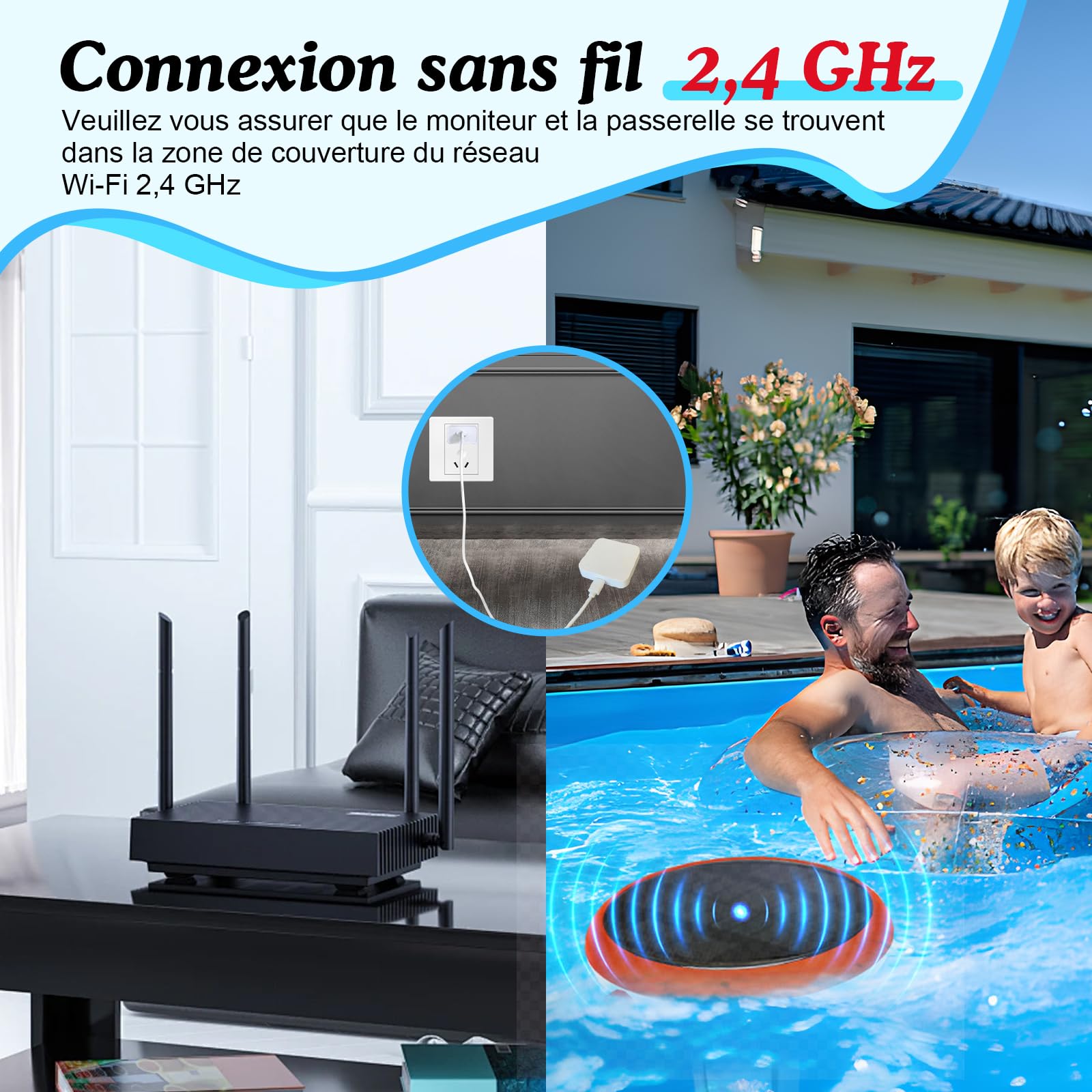 YINMIK Moniteur Intelligent pour Piscine,Lecteur de Sel Solaire | pH-Mètre Numérique pour Piscines d'eau Salée, Testeur 5 en 1 (pH, salinité, EC, TDS, température) pour Piscines Extérieures