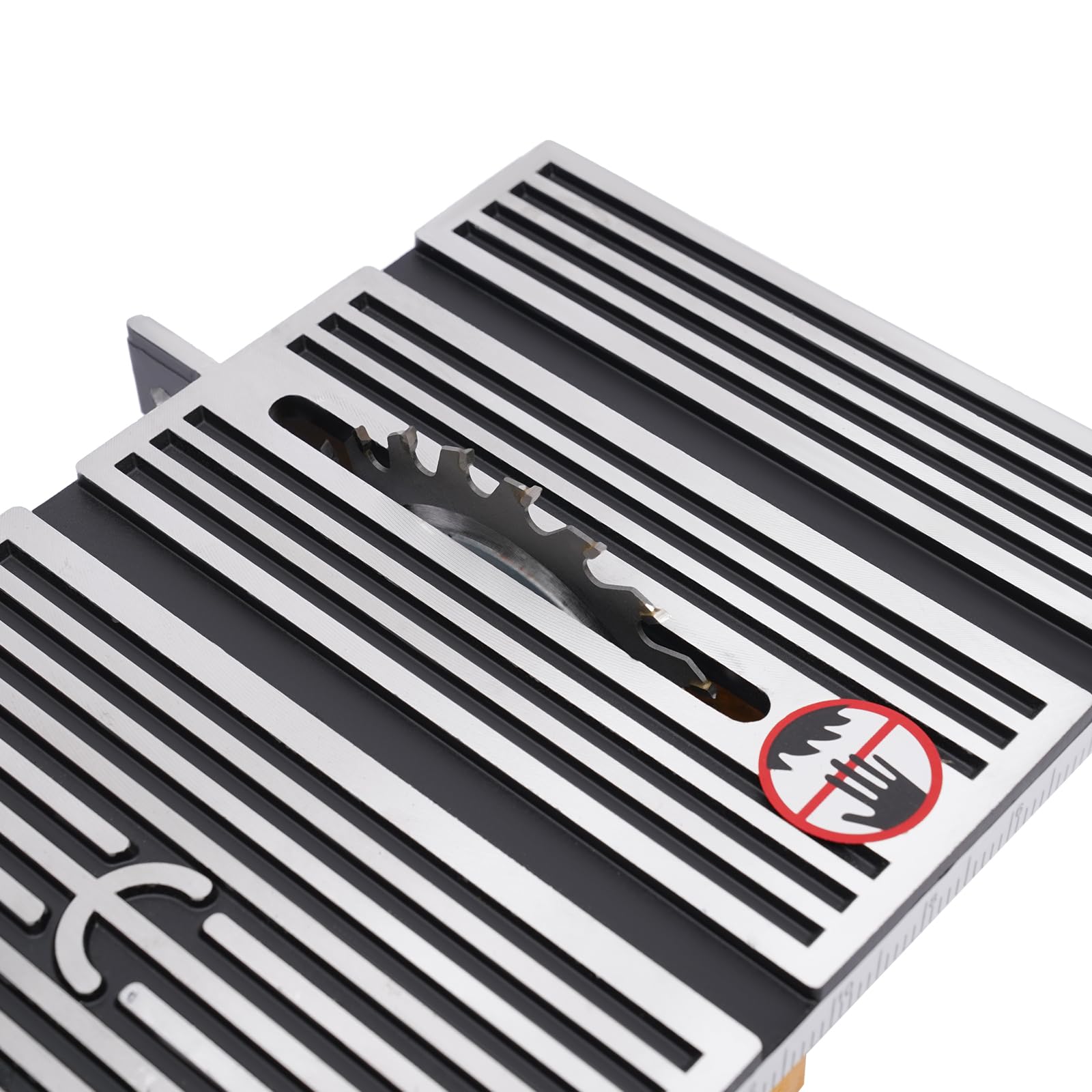 Mini Sega Circolare da Tavolo 90 W 4500 Giri/Min, Sega di Precisione con 3 Lame, Profondità di Taglio Regolabile a 16 mm, Angolo di Taglio Trasversale Regolabile, Banco Sega per Legno, Metallo, Pietra