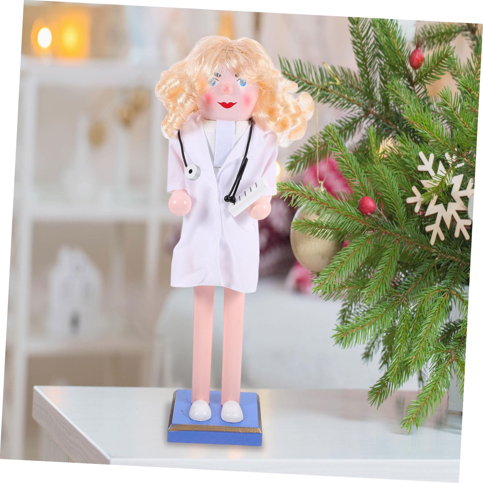 Cabilock Schiaccianoci Natalizio in Legno Decorazione da Tavolo per Feste di Natale Statua Tradizionale dello Schiaccianoci Regalo di Natale
